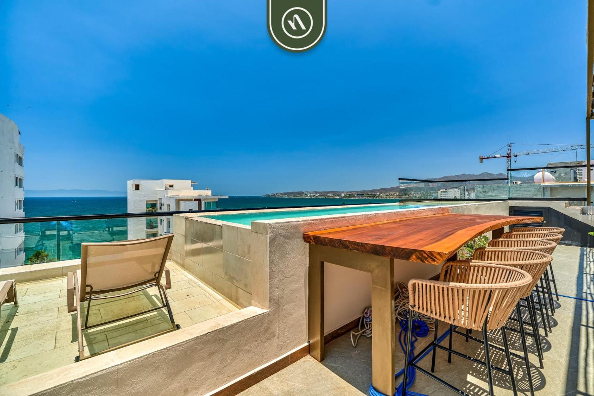 Oceanview 1 Bedroom Condo - Private Jacuzzi - Rooftop Bucerias Exterior photo